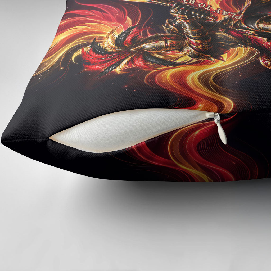 Trinbago Knight Riders Cricket Pillow Cover Trinidad and Tobago Fiery Knight Warrior Bat Flame