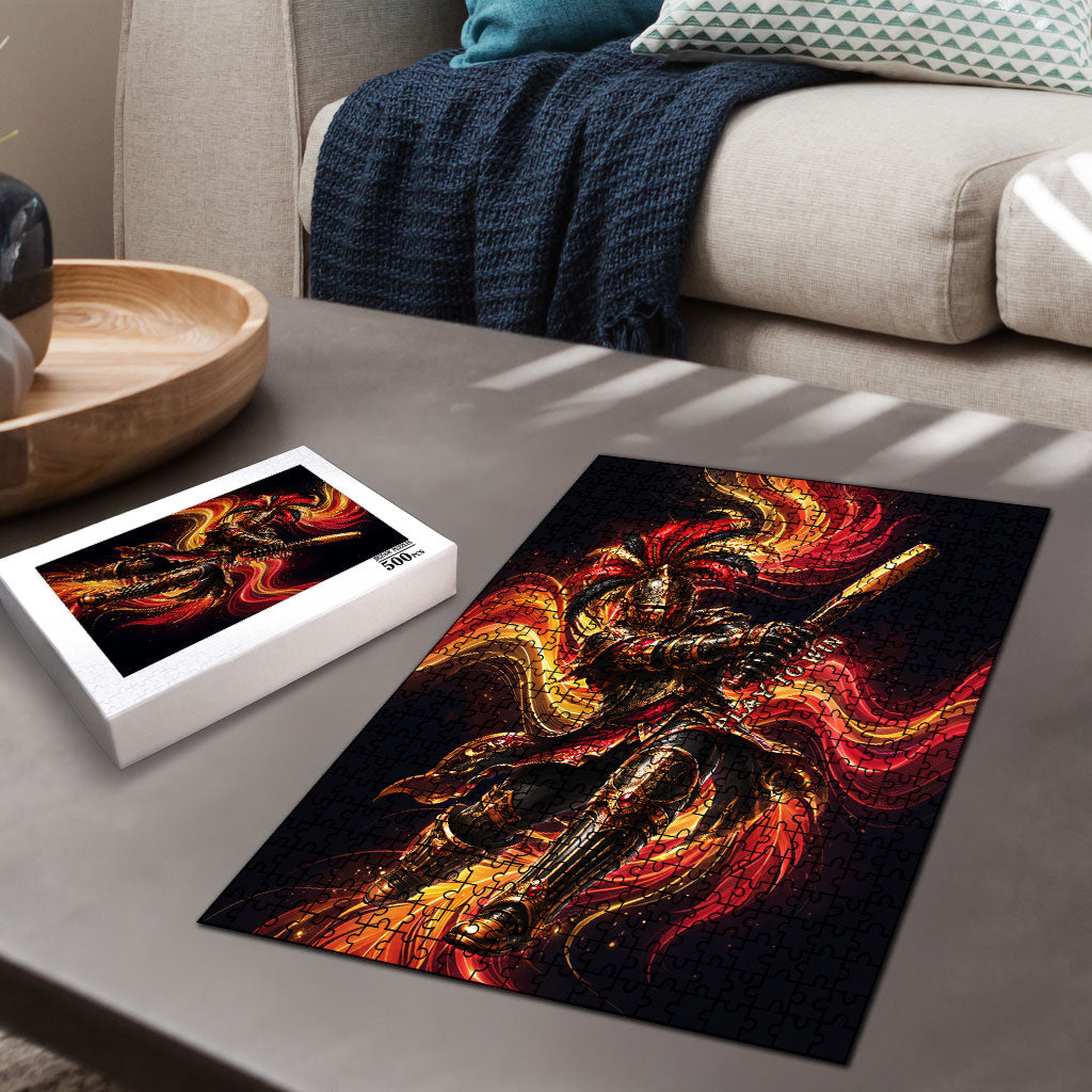Trinbago Knight Riders Cricket Puzzle Trinidad and Tobago Fiery Knight Warrior Bat Flame