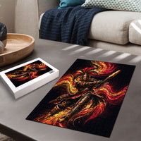 Trinbago Knight Riders Cricket Puzzle Trinidad and Tobago Fiery Knight Warrior Bat Flame