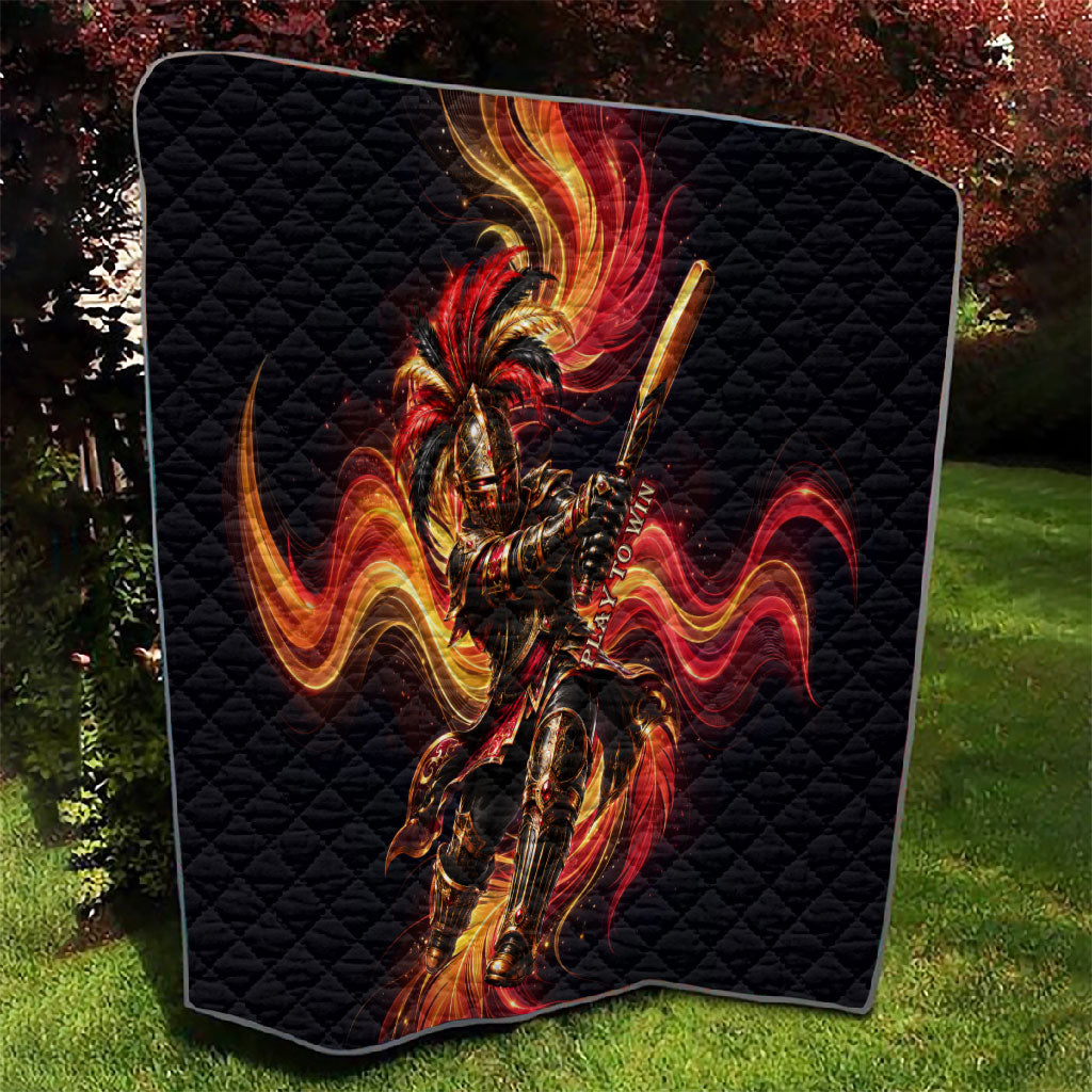 Trinbago Knight Riders Cricket Quilt Trinidad and Tobago Fiery Knight Warrior Bat Flame
