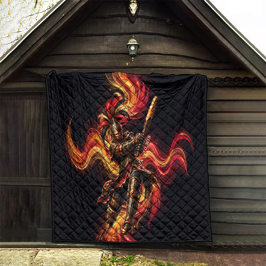 Trinbago Knight Riders Cricket Quilt Trinidad and Tobago Fiery Knight Warrior Bat Flame