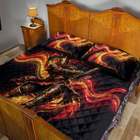 Trinbago Knight Riders Cricket Quilt Bed Set Trinidad and Tobago Fiery Knight Warrior Bat Flame