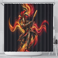 Trinbago Knight Riders Cricket Shower Curtain Trinidad and Tobago Fiery Knight Warrior Bat Flame