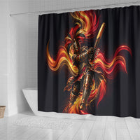 Trinbago Knight Riders Cricket Shower Curtain Trinidad and Tobago Fiery Knight Warrior Bat Flame