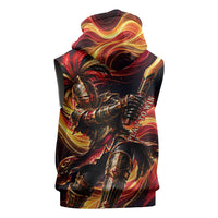Trinbago Knight Riders Cricket Sleeveless Hoodie Trinidad and Tobago Fiery Knight Warrior Bat Flame
