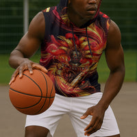 Trinbago Knight Riders Cricket Sleeveless Hoodie Trinidad and Tobago Fiery Knight Warrior Bat Flame