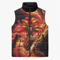 Trinbago Knight Riders Cricket Sleeveless Puffer Jacket Trinidad and Tobago Fiery Knight Warrior Bat Flame