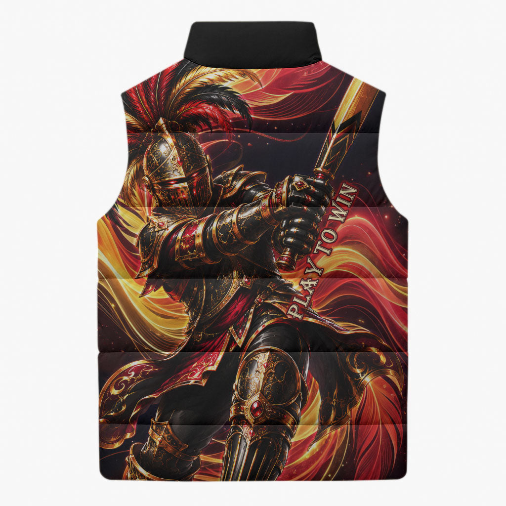 Trinbago Knight Riders Cricket Sleeveless Puffer Jacket Trinidad and Tobago Fiery Knight Warrior Bat Flame