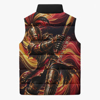 Trinbago Knight Riders Cricket Sleeveless Puffer Jacket Trinidad and Tobago Fiery Knight Warrior Bat Flame