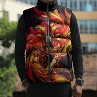 Trinbago Knight Riders Cricket Sleeveless Puffer Jacket Trinidad and Tobago Fiery Knight Warrior Bat Flame