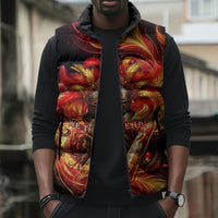 Trinbago Knight Riders Cricket Sleeveless Puffer Jacket Trinidad and Tobago Fiery Knight Warrior Bat Flame