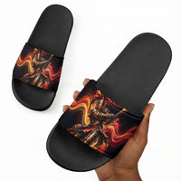Trinbago Knight Riders Cricket Slide Sandals Trinidad and Tobago Fiery Knight Warrior Bat Flame