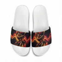 Trinbago Knight Riders Cricket Slide Sandals Trinidad and Tobago Fiery Knight Warrior Bat Flame