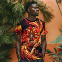 Trinbago Knight Riders Cricket T shirt Trinidad and Tobago Fiery Knight Warrior Bat Flame