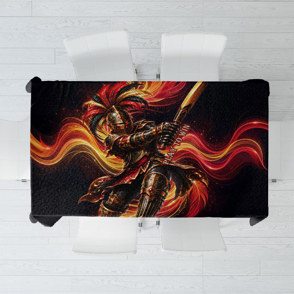 Trinbago Knight Riders Cricket Tablecloth Trinidad and Tobago Fiery Knight Warrior Bat Flame