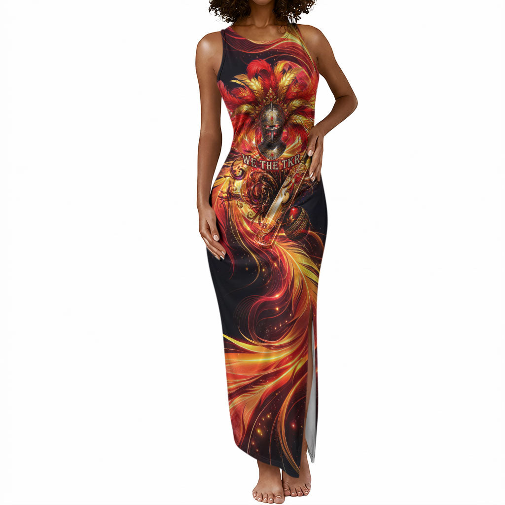 Trinbago Knight Riders Cricket Tank Maxi Dress Trinidad and Tobago Fiery Knight Warrior Bat Flame