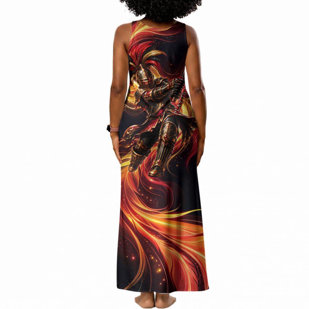 Trinbago Knight Riders Cricket Tank Maxi Dress Trinidad and Tobago Fiery Knight Warrior Bat Flame