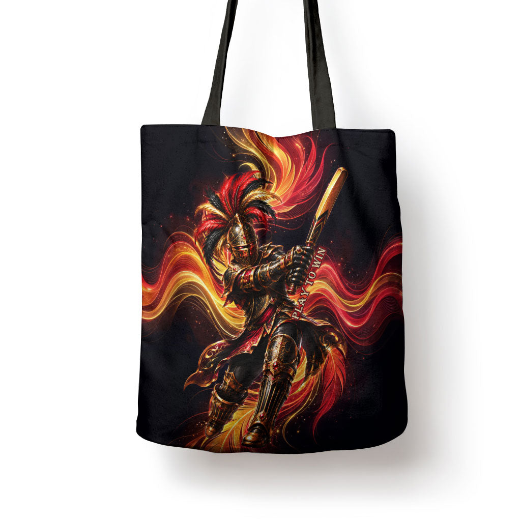 Trinbago Knight Riders Cricket Tote Bag Trinidad and Tobago Fiery Knight Warrior Bat Flame