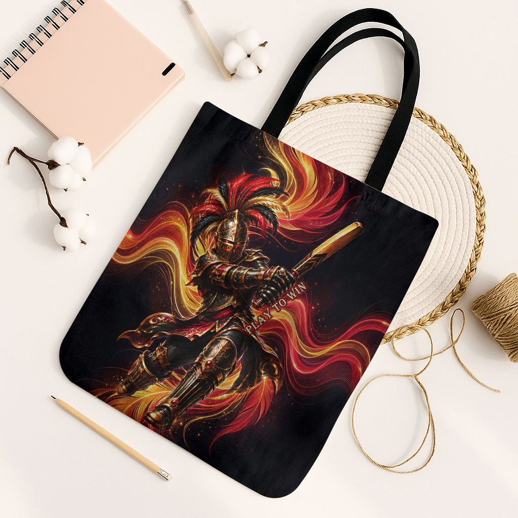 Trinbago Knight Riders Cricket Tote Bag Trinidad and Tobago Fiery Knight Warrior Bat Flame