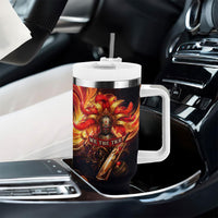 Trinbago Knight Riders Cricket Tumbler With Handle Trinidad and Tobago Fiery Knight Warrior Bat Flame