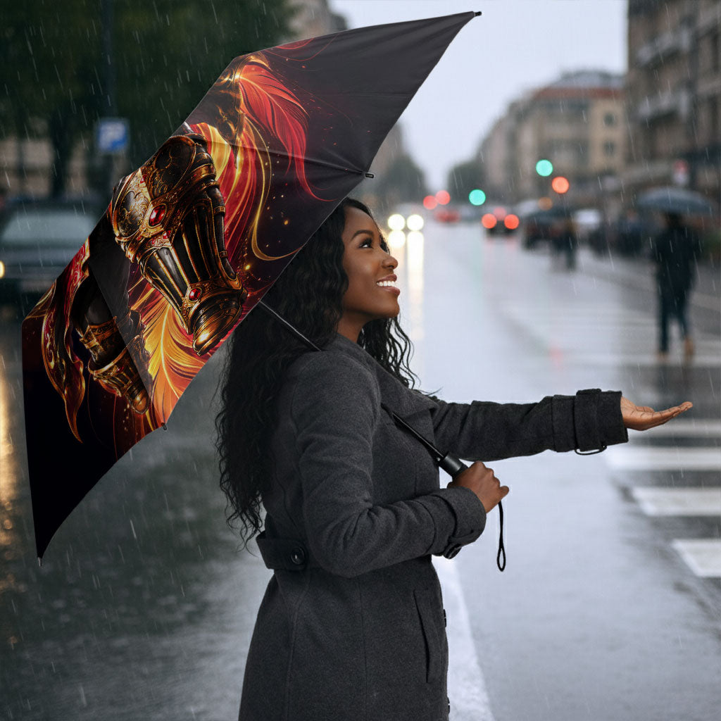 Trinbago Knight Riders Cricket Umbrella Trinidad and Tobago Fiery Knight Warrior Bat Flame
