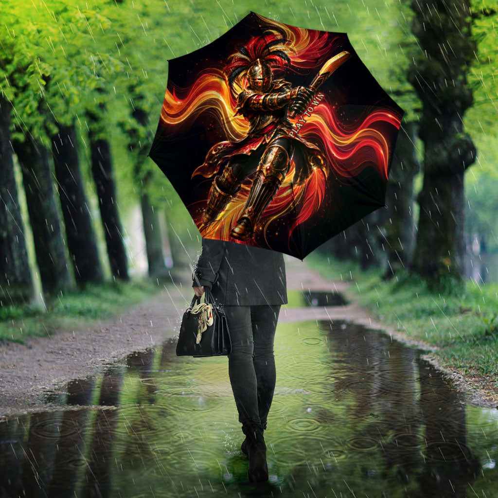 Trinbago Knight Riders Cricket Umbrella Trinidad and Tobago Fiery Knight Warrior Bat Flame