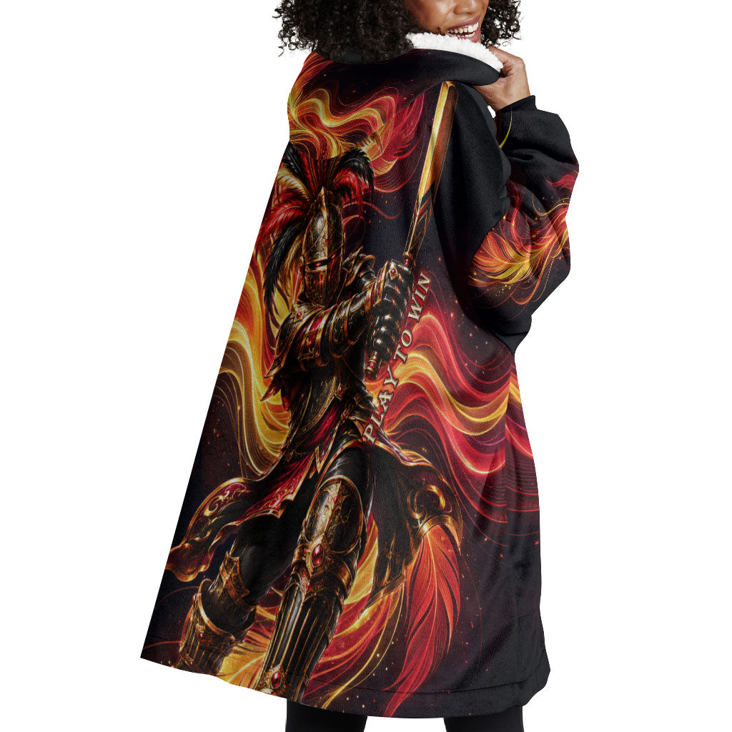 Trinbago Knight Riders Cricket Wearable Blanket Hoodie Trinidad and Tobago Fiery Knight Warrior Bat Flame