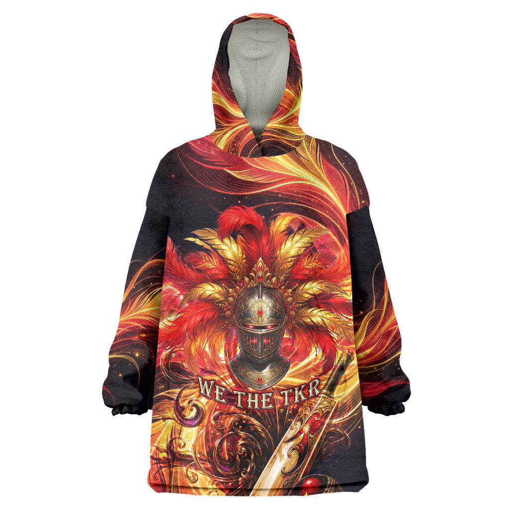 Trinbago Knight Riders Cricket Wearable Blanket Hoodie Trinidad and Tobago Fiery Knight Warrior Bat Flame
