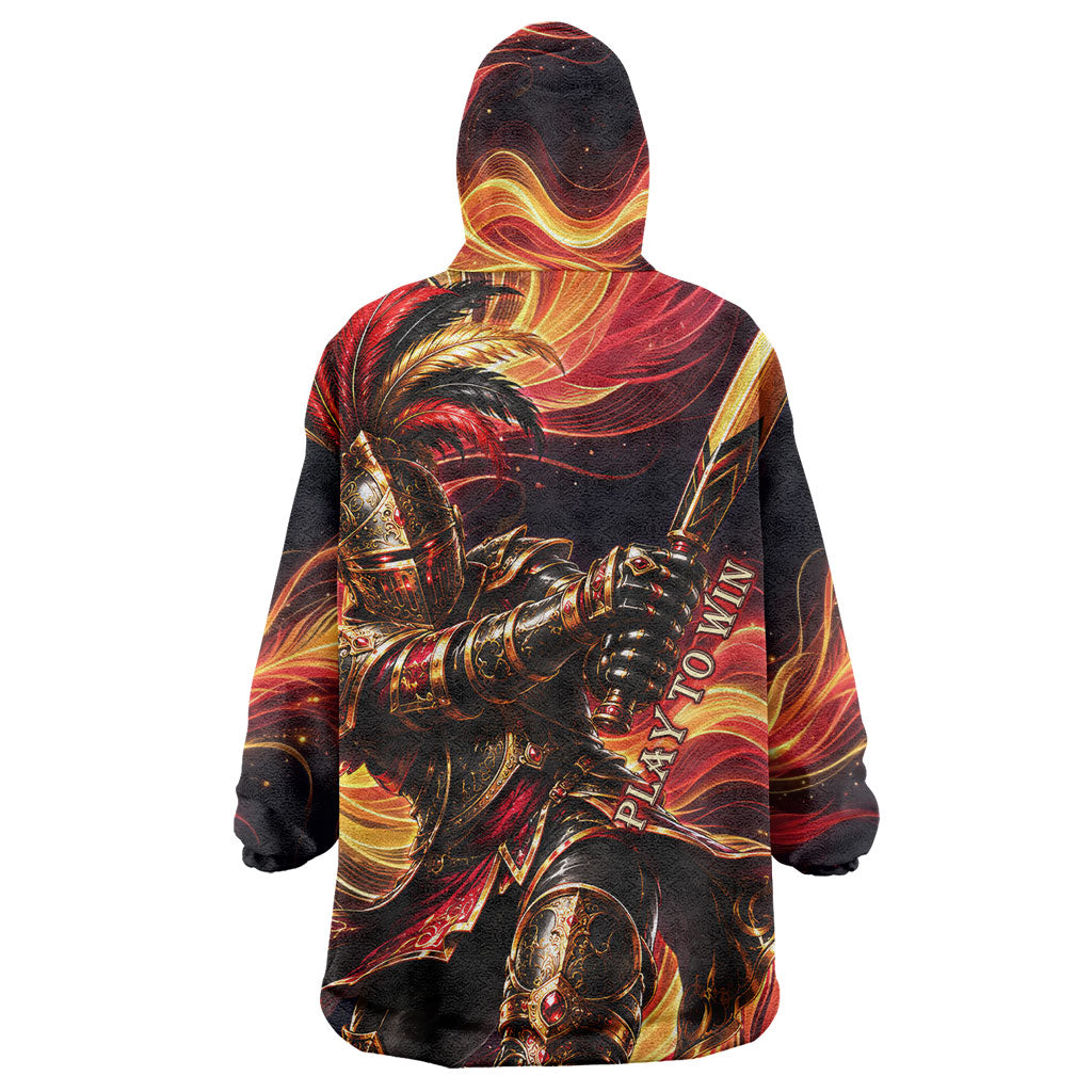 Trinbago Knight Riders Cricket Wearable Blanket Hoodie Trinidad and Tobago Fiery Knight Warrior Bat Flame