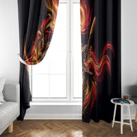 Trinbago Knight Riders Cricket Window Curtain Trinidad and Tobago Fiery Knight Warrior Bat Flame