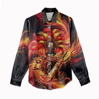 Trinbago Knight Riders Cricket Women Casual Shirt Trinidad and Tobago Fiery Knight Warrior Bat Flame