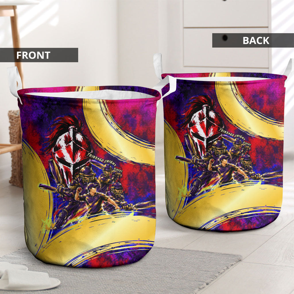 Trinbago Knight Riders Cricket Laundry Basket Trinidad and Tobago Unleash The Knight Brush Stroke