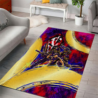 Trinbago Knight Riders Cricket Area Rug Trinidad and Tobago Unleash The Knight Brush Stroke