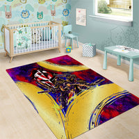 Trinbago Knight Riders Cricket Area Rug Trinidad and Tobago Unleash The Knight Brush Stroke