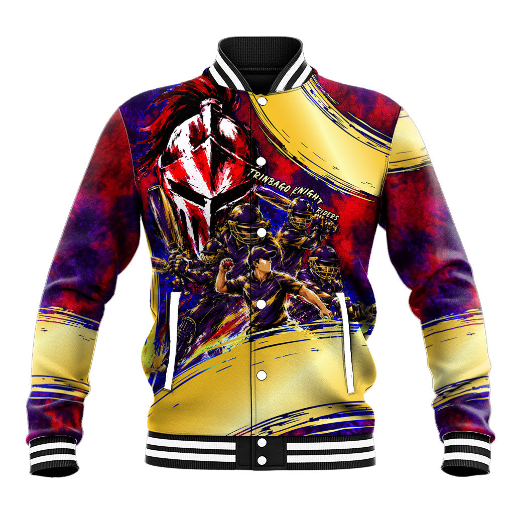 Trinbago Knight Riders Cricket Baseball Jacket Trinidad and Tobago Unleash The Knight Brush Stroke