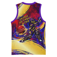 Trinbago Knight Riders Cricket Basketball Jersey Trinidad and Tobago Unleash The Knight Brush Stroke