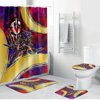 Trinbago Knight Riders Cricket Bathroom Set Trinidad and Tobago Unleash The Knight Brush Stroke