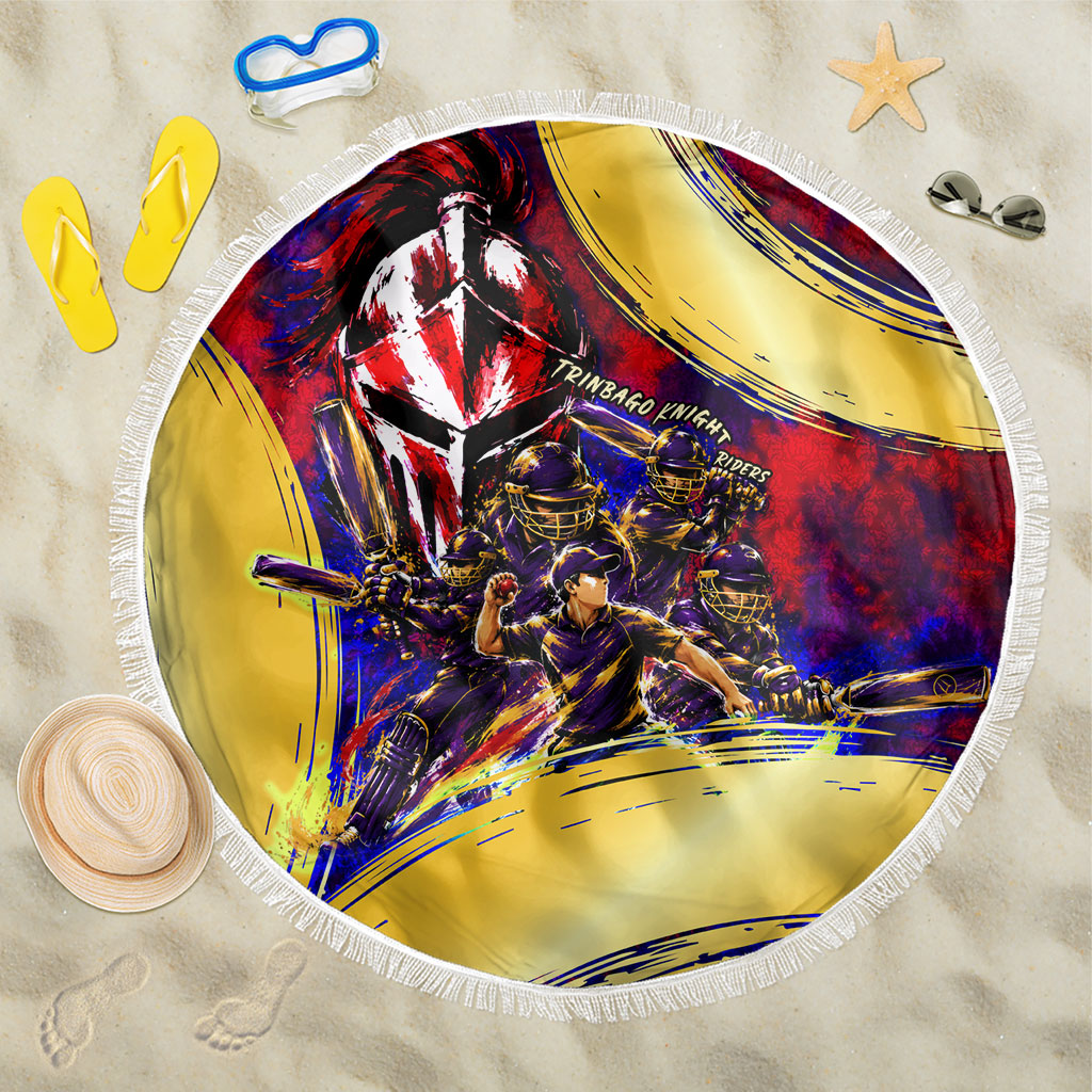 Trinbago Knight Riders Cricket Beach Blanket Trinidad and Tobago Unleash The Knight Brush Stroke