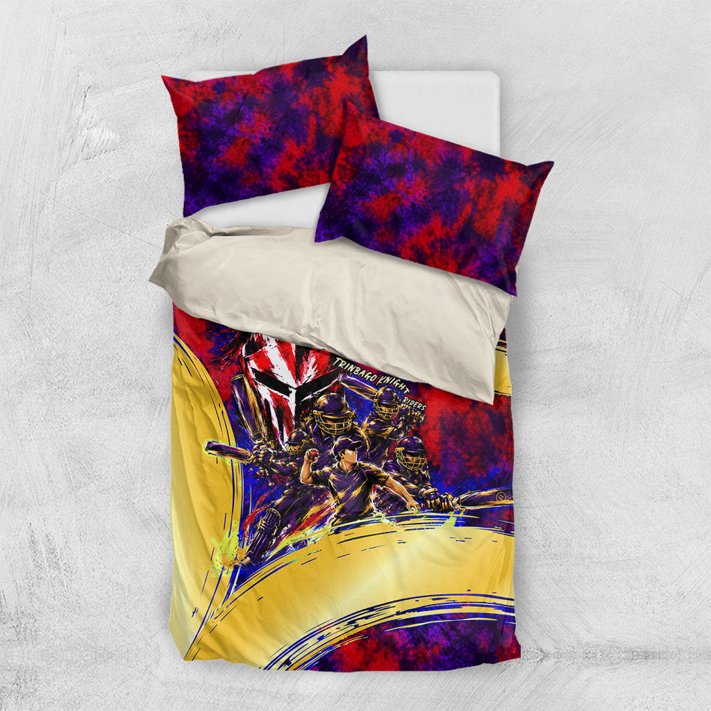 Trinbago Knight Riders Cricket Bedding Set Trinidad and Tobago Unleash The Knight Brush Stroke