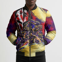 Trinbago Knight Riders Cricket Bomber Puffer Jacket Trinidad and Tobago Unleash The Knight Brush Stroke