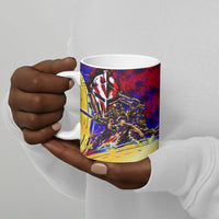 Trinbago Knight Riders Cricket Ceramic Mug Trinidad and Tobago Unleash The Knight Brush Stroke