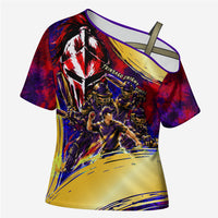 Trinbago Knight Riders Cricket Cross Shoulder Shirt Trinidad and Tobago Unleash The Knight Brush Stroke