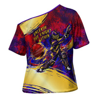 Trinbago Knight Riders Cricket Cross Shoulder Shirt Trinidad and Tobago Unleash The Knight Brush Stroke