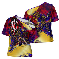Trinbago Knight Riders Cricket Cross Shoulder Shirt Trinidad and Tobago Unleash The Knight Brush Stroke