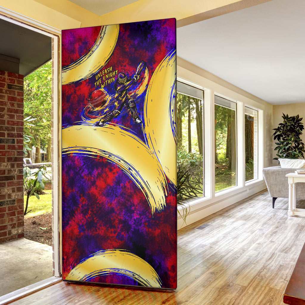 Trinbago Knight Riders Cricket Door Cover Trinidad and Tobago Unleash The Knight Brush Stroke