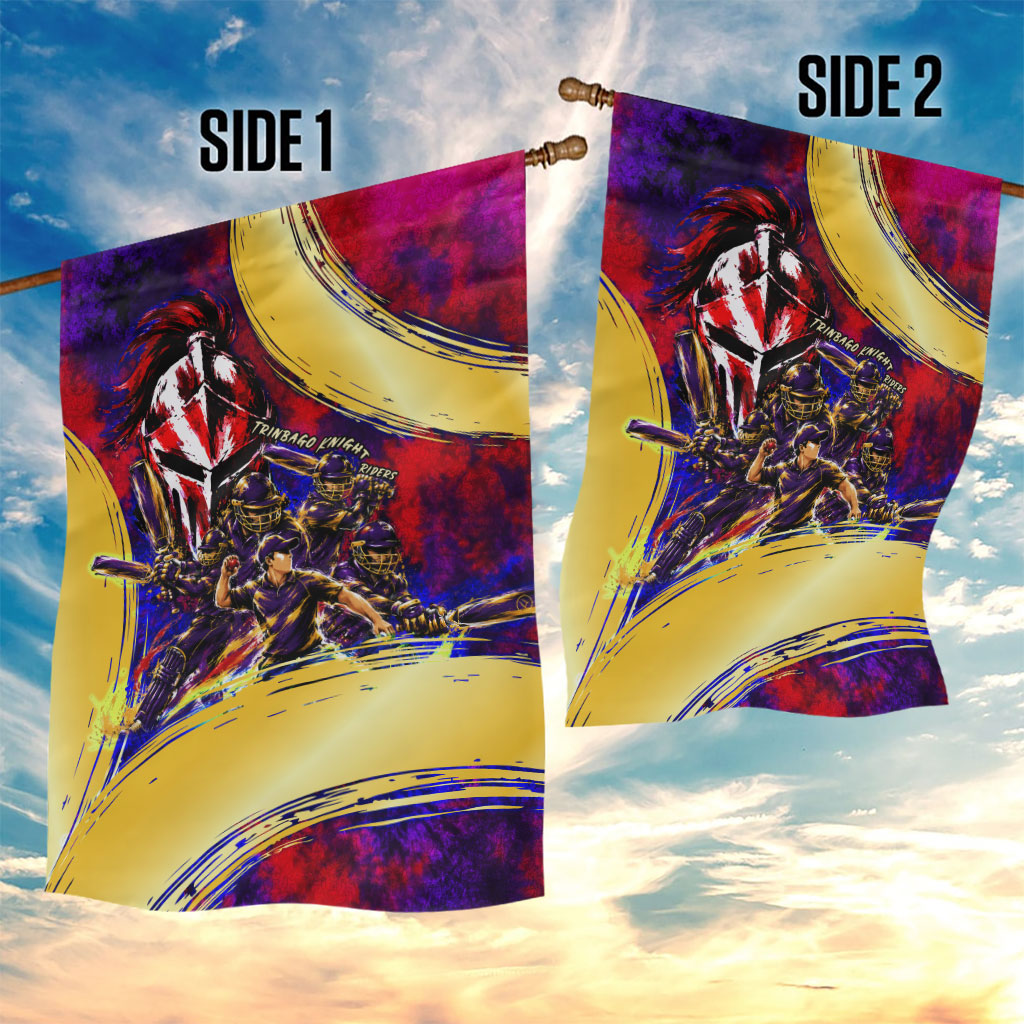 Trinbago Knight Riders Cricket Garden Flag Trinidad and Tobago Unleash The Knight Brush Stroke
