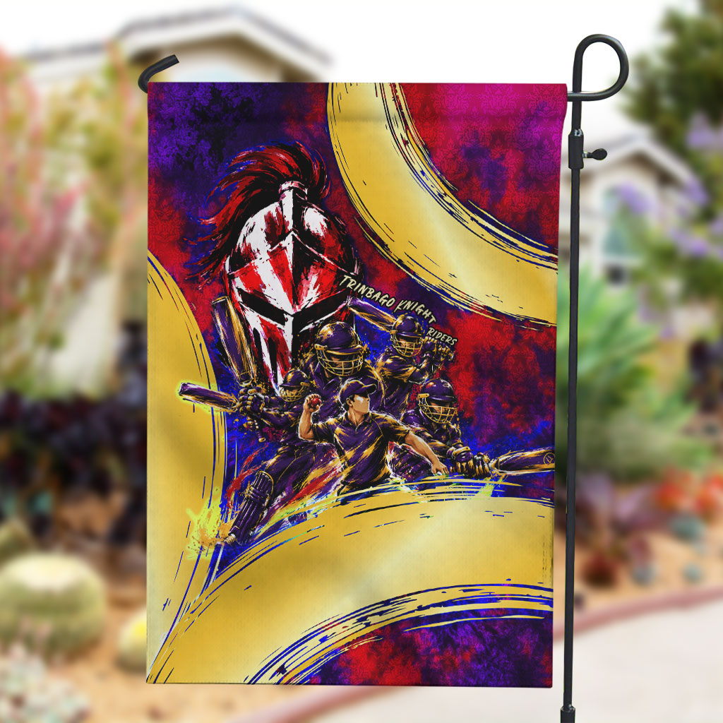 Trinbago Knight Riders Cricket Garden Flag Trinidad and Tobago Unleash The Knight Brush Stroke