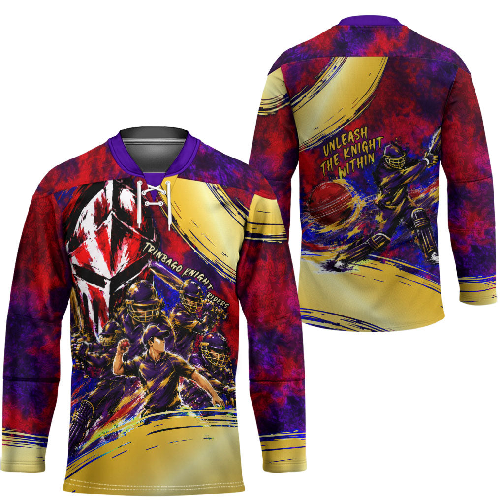 Trinbago Knight Riders Cricket Hockey Jersey Trinidad and Tobago Unleash The Knight Brush Stroke