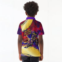 Trinbago Knight Riders Cricket Kid Polo Shirt Trinidad and Tobago Unleash The Knight Brush Stroke
