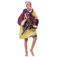 Trinbago Knight Riders Cricket Kid Wearable Blanket Hoodie Trinidad and Tobago Unleash The Knight Brush Stroke
